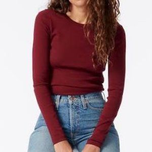 J Crew Slim perfect long-sleeve T-shirt - Burgundy